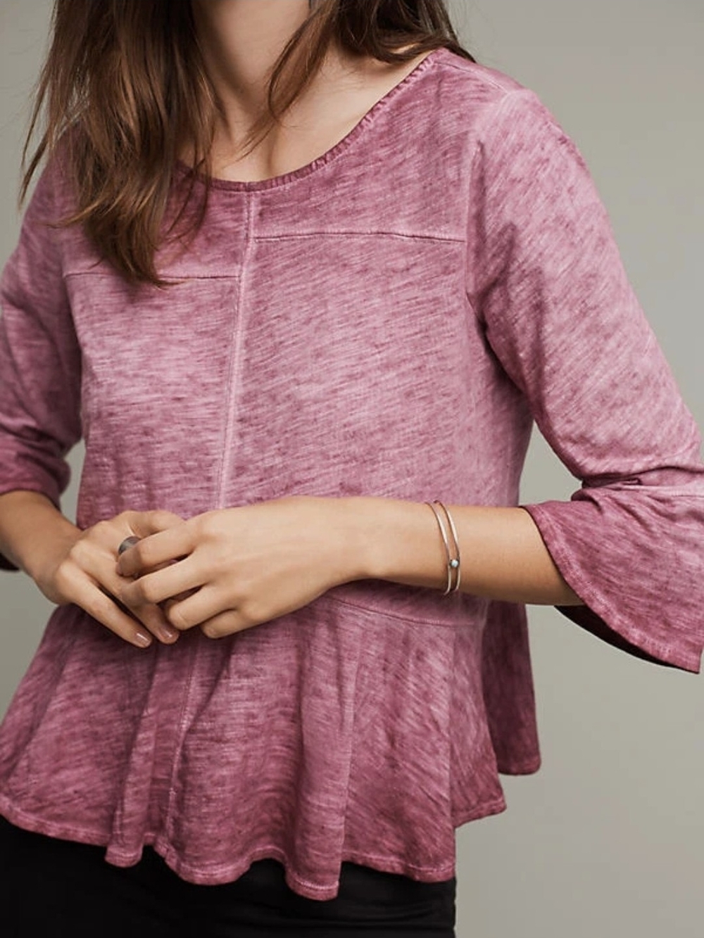 Semed Akemi + Kin  Dusty Rose Peplum Top From Anthropologi